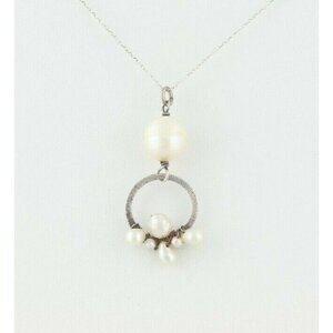 Sterling Silver Pearl Necklace 16 inch chain